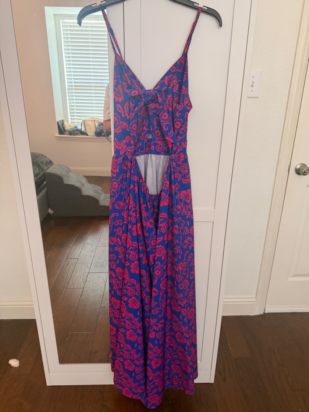 Cupshe Blue & Pink Twist-Front Spaghetti Strap Maxi Dress - Picture 3 of 4